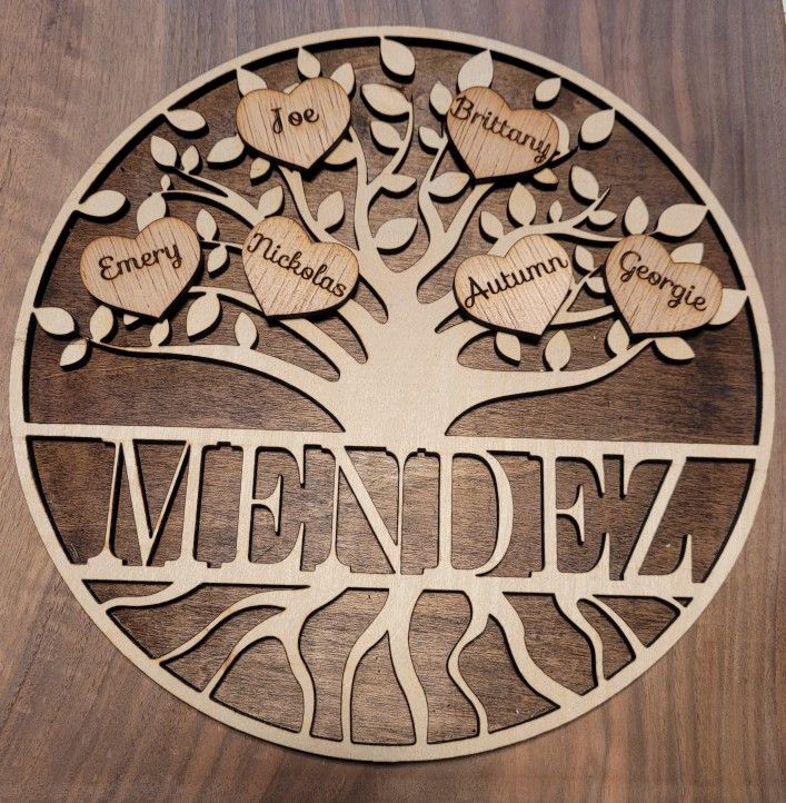 Wood Tree Of Life Custom Family  Mom Dad Grandparents Grandkids Christmas Holiday Gift Present 