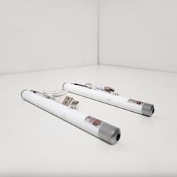 2pcs 650nm 5mw Green & Red L. Beam Single-point L. Pointer Pen with USB Cable White