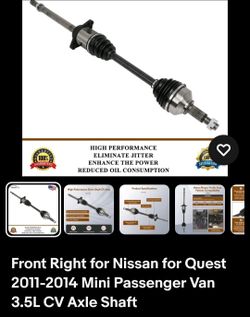 2011-2014 Nissan Quest Axel Shaft