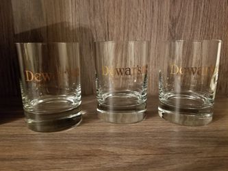 Set of 3 Dewars Scotch Whiskey 8oz Glass
