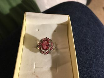 925 raspberry quartz ring