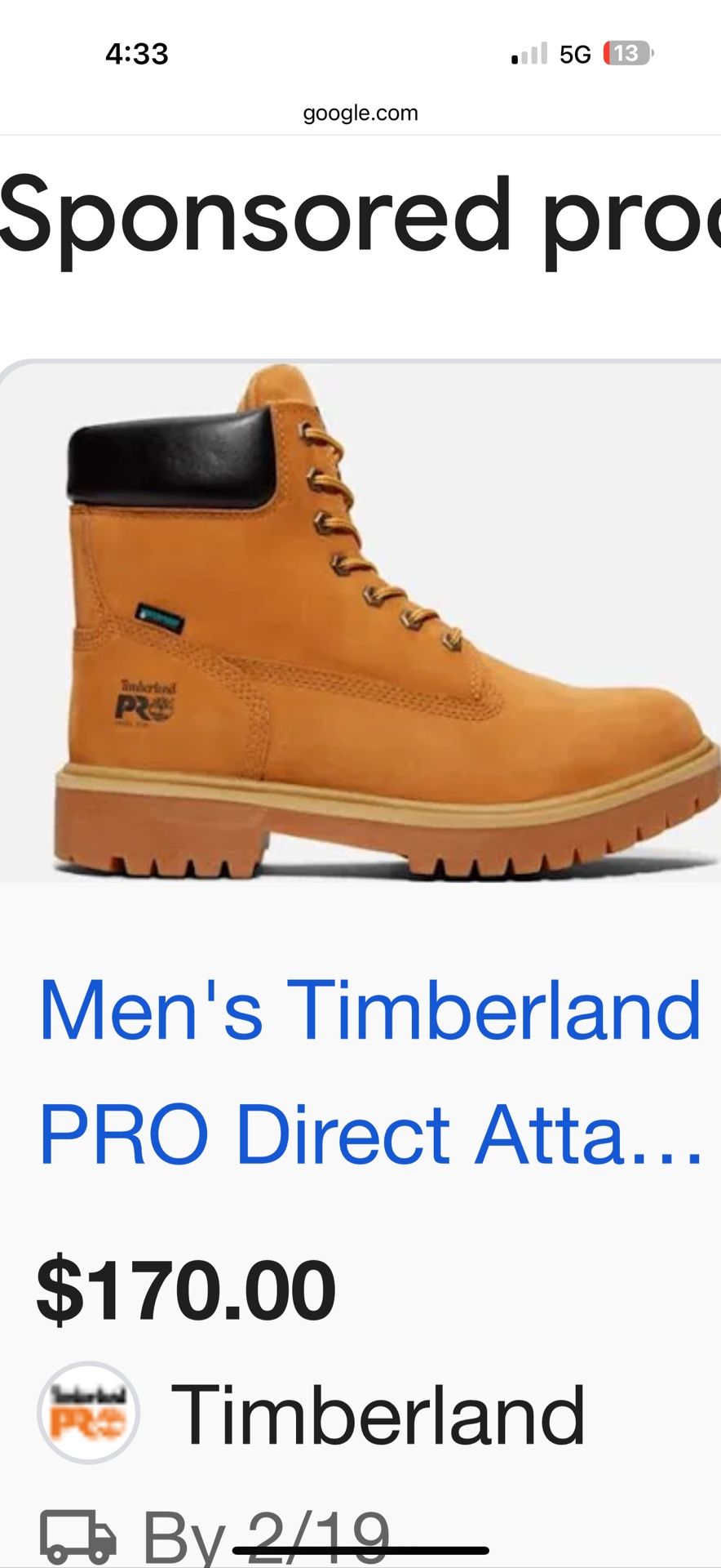 Timberland pro Men’s work boots