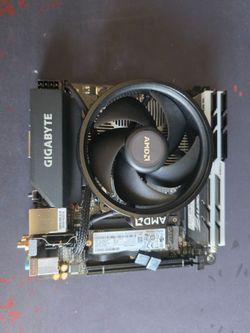 Itx motherboard,  cpu, ram and memory.