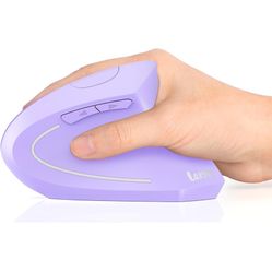 Lekvey Ergonomic Mouse, Vertical Wireless Mouse, Rechargeable 2.4G Optical Carpal Tunnel Mice with USB Receiver: 1000/1200 / 1600 DPI, 6 Buttons, for 