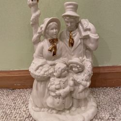 Vintage Christmas Carolers Ceramic FIgurine Music We Wish You A Merry Christmas