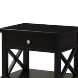 #83: Unbranded Marta 1-Drawer Black Nightstand