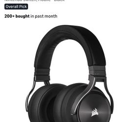 used Black Carbon Corsair Virtuoso Wireless Gaming Headset WITH corsair stand