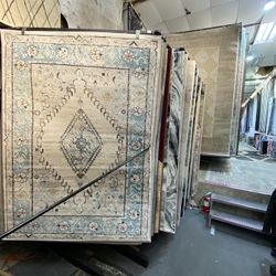 5x7 Area Rugs Carpet Rugs Persian Desgin Thick Colors Blue Beige Rust