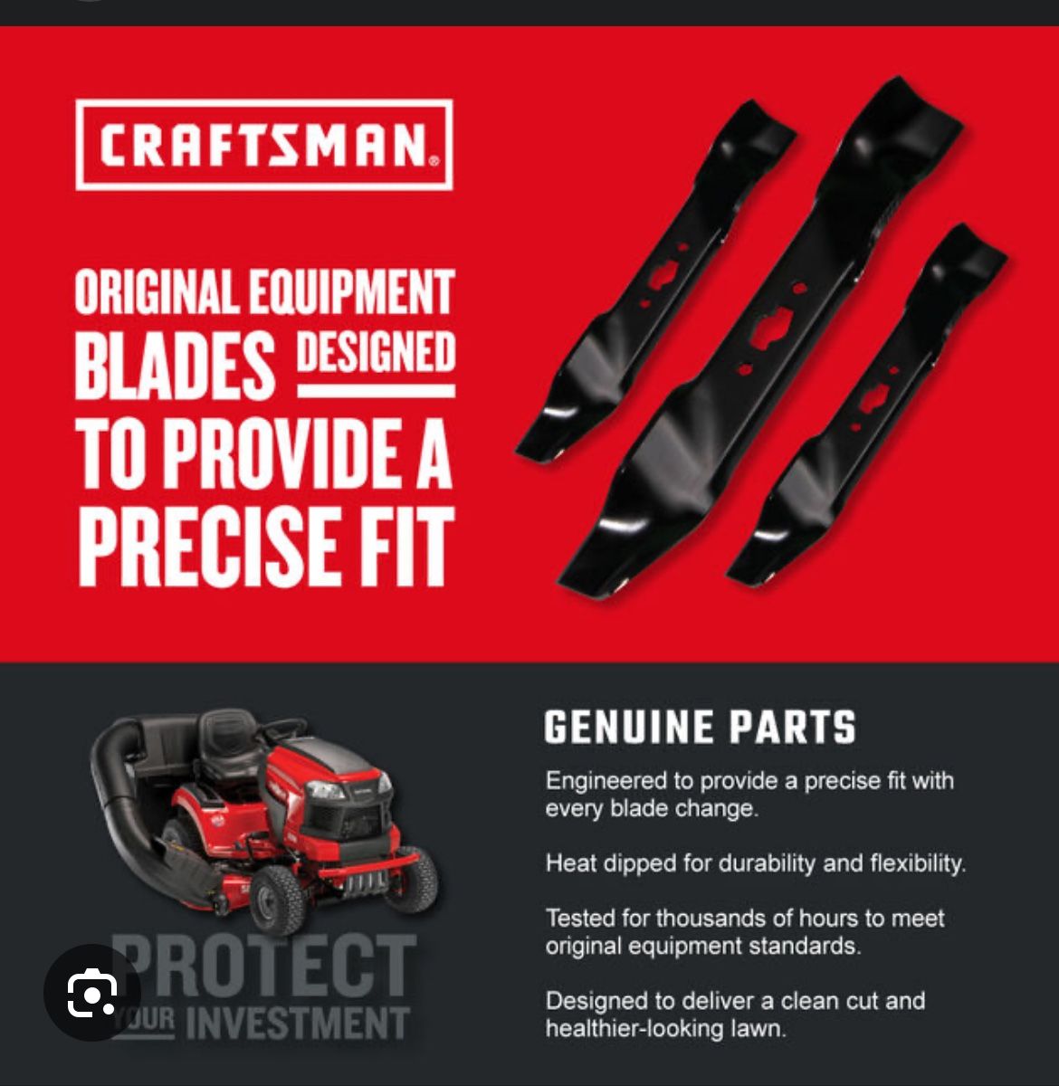 54-in Deck Bagging Mower Blade for Riding Lawn 3 -Pack