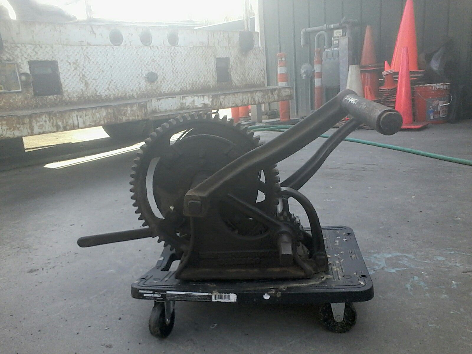 Vintage hand crank winch made by Sasgen Derrick company Chicago Illinois for Sale in Portland
