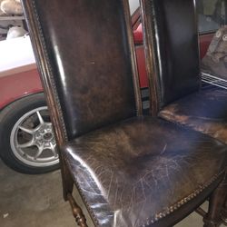 Set Of 6 Leather Chairs 