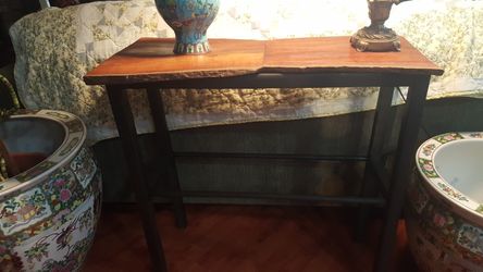 Rustic slab console table, 32 x 14 x 30