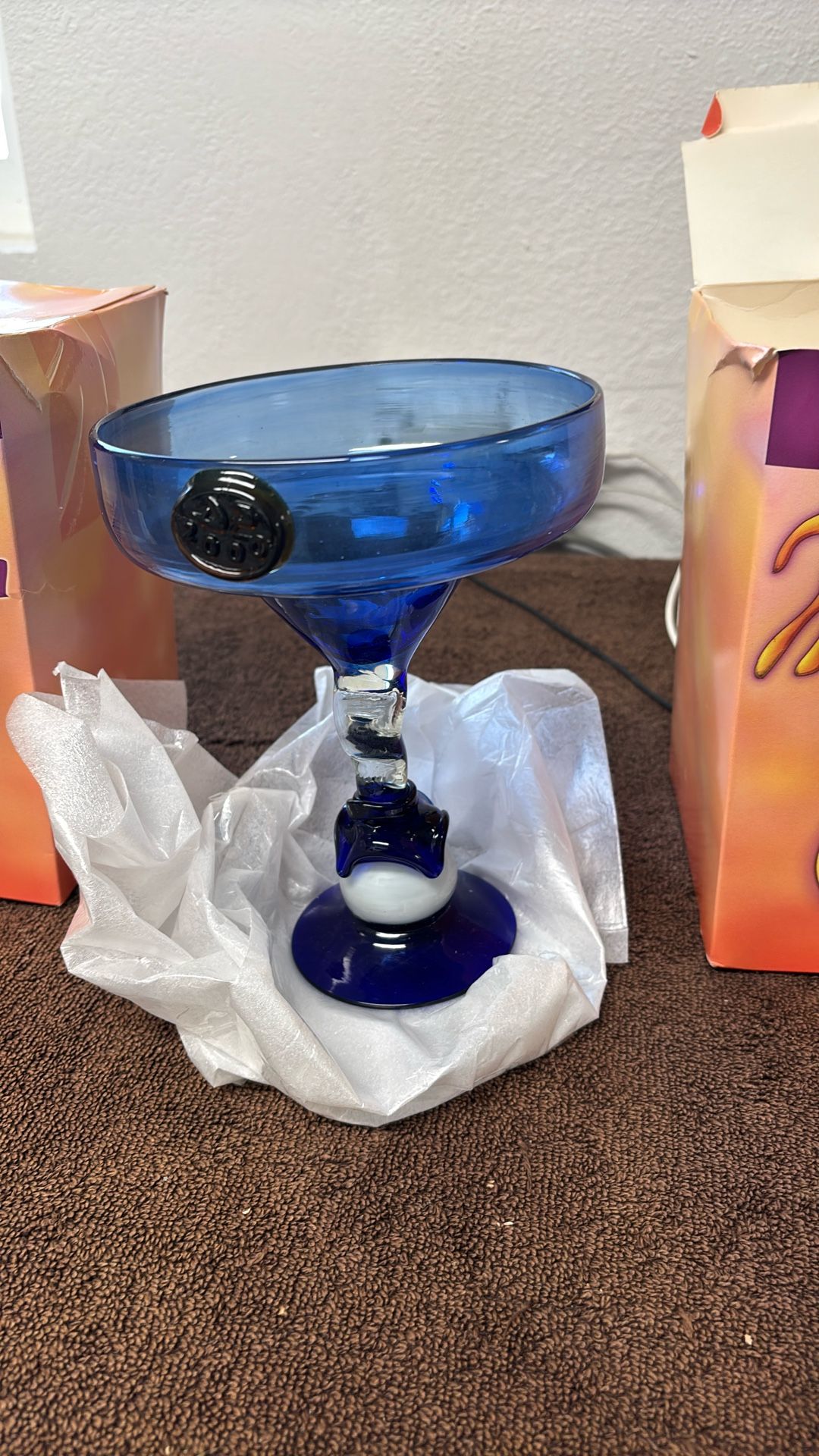 2 Margarita Caps Blown Glass