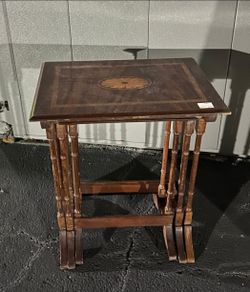 Antique Inlaid Mahogany Nest of Tables