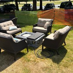 Five Piece Patio Fire Pit Set