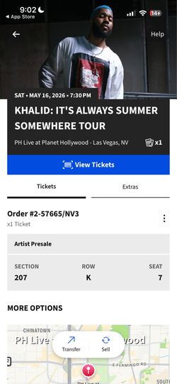 Khalid Ticket x1