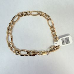 8.5” 10K Gold Figaro Bracelet