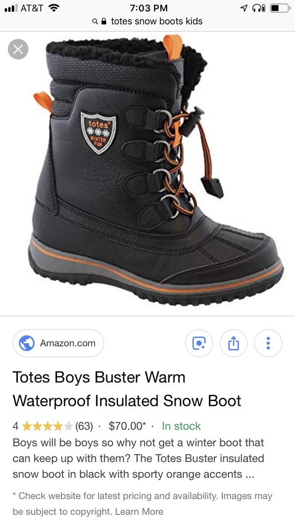 totes Boys Buster Waterproof Snow Boot