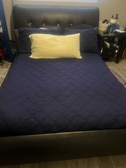 Black Queen Leather Bed Frame