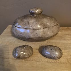 Ceramic Mashed Potato Serving Dish + S/P
