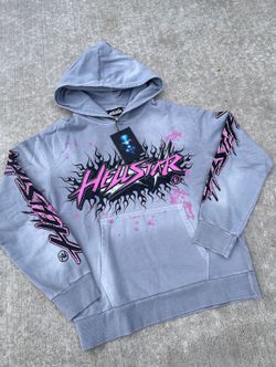 Grey Hellstar Flame Electricity Hoodie