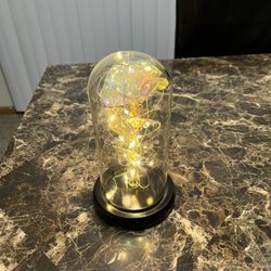 Battery Operated Light Up Gold Rose 