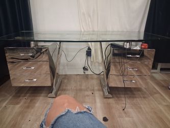 Glass top desk