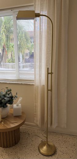 1-Light Modern Adjustable Brass Floor Lamp Gold