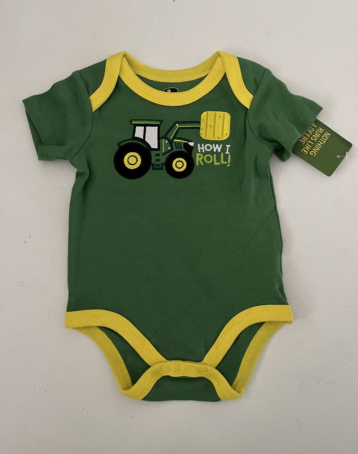 New With Tag John Deere Infant Boy Bodysuit 3/6M Months Green This is How I Roll
