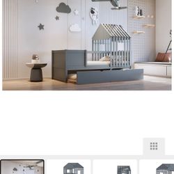 Twin Size Bed With Trundle / Solid wood . Also available In white color 