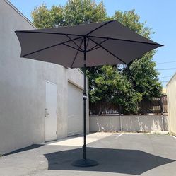 $70 (New in Box) Patio set (10ft umbrella and base stand) tilt crank, outdoor garden market, beige or red color