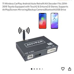 CarPlay Android Auto Retrofit Kit Decoder Fits 2014-2019 Toyota Equipped with Touch2 & Entune2.0 Stereo, Supports AirPlay/Screen Mirroring/Backup Came