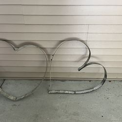 Home decor/wedding decor wine barrel rim hearts both measure each roughly 20x22. Can be used anywhere.
