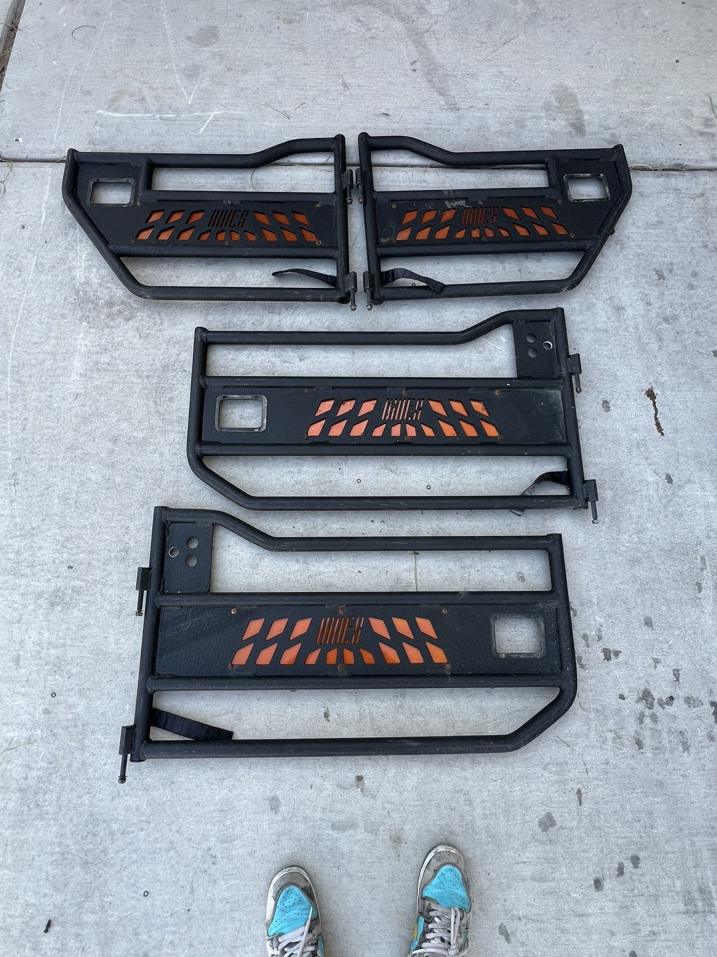 ARIES Black Orange Jeep Front And Rear Tube Doors Fits JeepWrangler 07-18