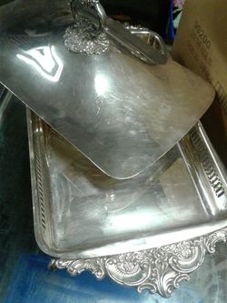 antique silverplate serving dish
