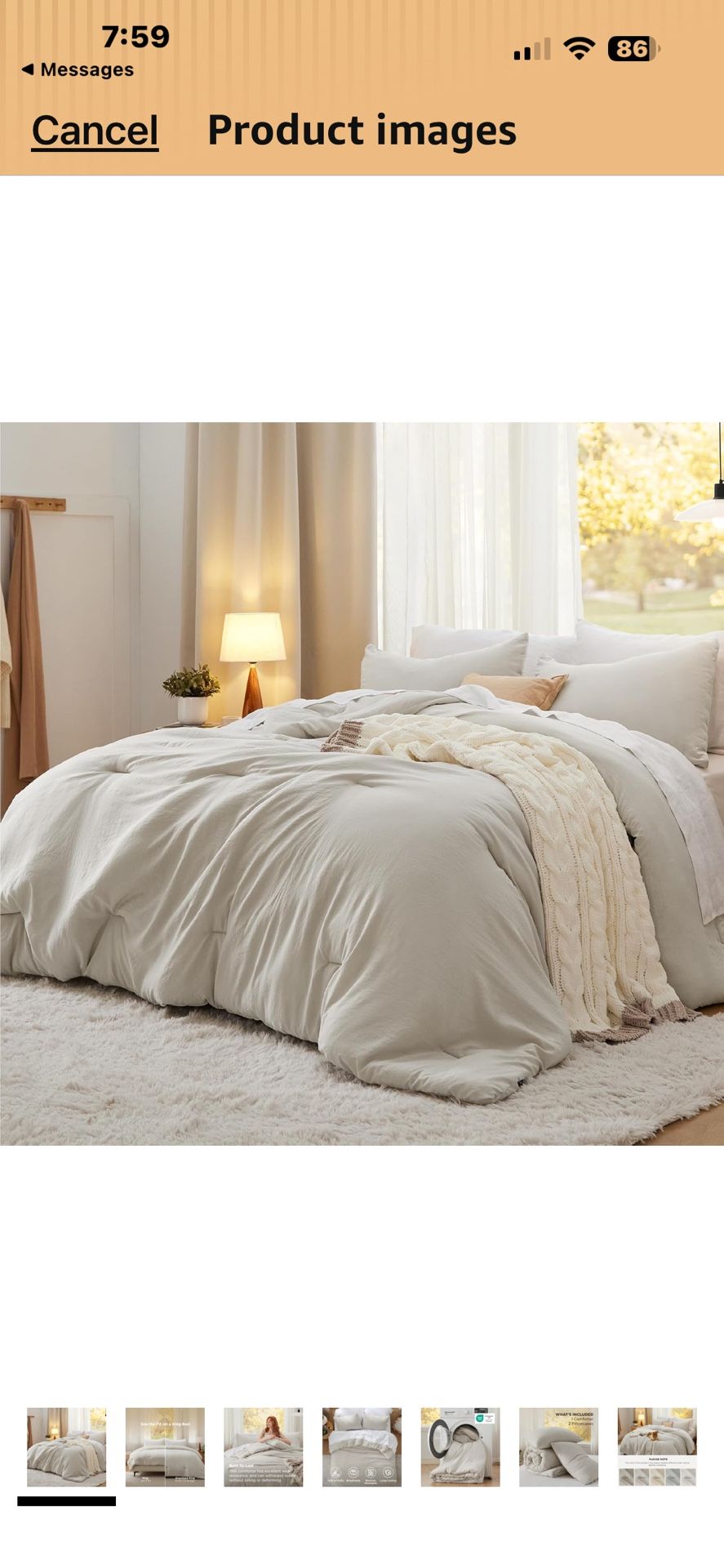 Bedsure King Comforter Set, Beige Soft Prewashed Bedding for All Seasons, 3 Pieces GentleSoft™ Bed Set, 1 Lightweight Comforter (104"x90") and 2 Pillo