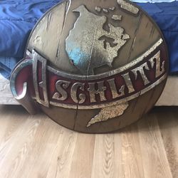 Vintage Original 1974 Plastic Schlitz Brewing Co 3D World Globe Sign