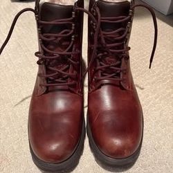 UGG Men’s Leather Lace-Up Boots Vibram Sole Shearling Lined Brown Size 11