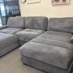 New 127x66 Sectional Couch With Ottoman / Free Delivery 