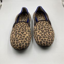ROTHYS Women's Brown Flat Loafer Leopard Cheetah Print Leather Shoes Size 4