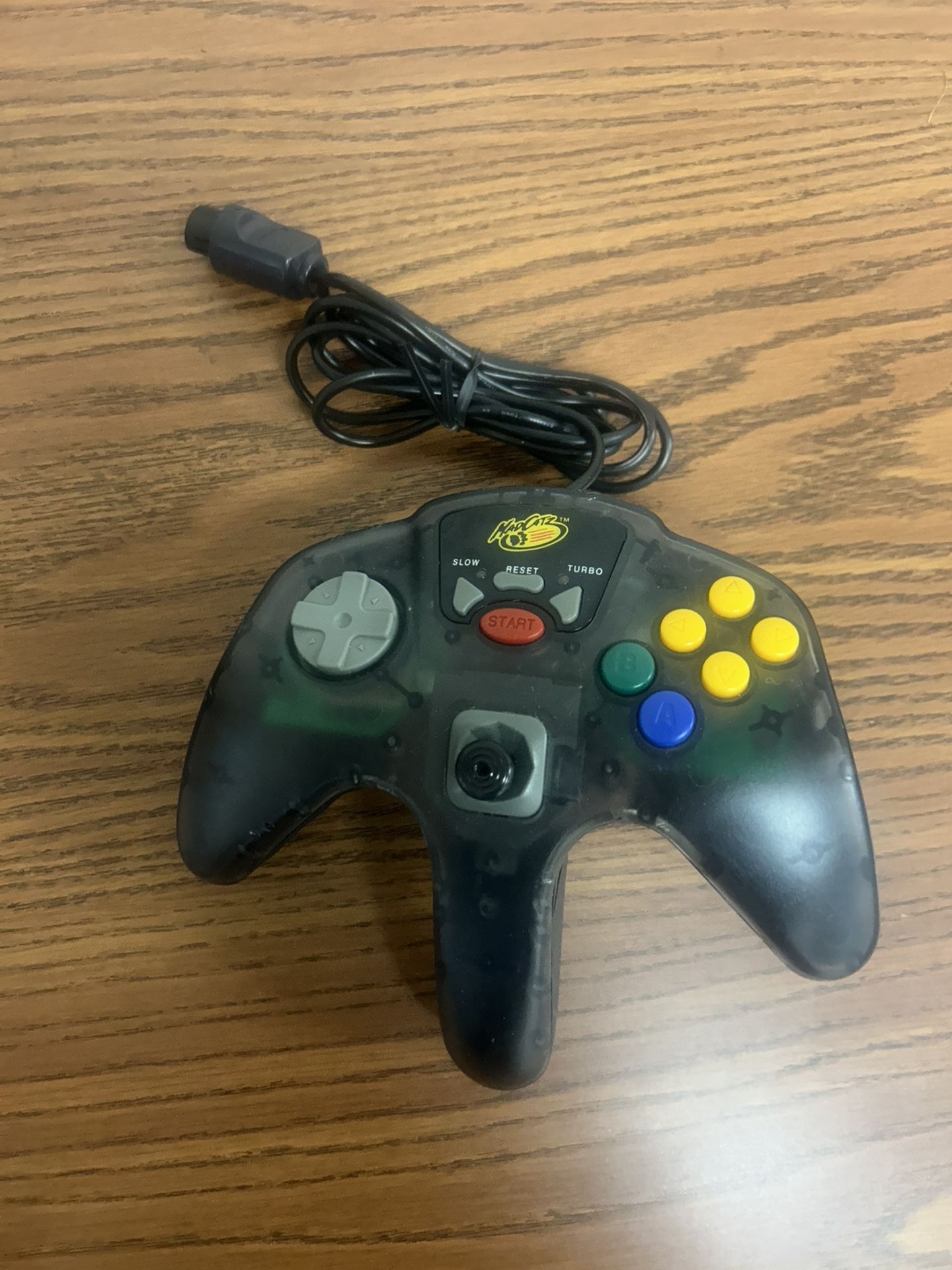 Mad Catz N64 Controller – Turbo, Slow, Reset Buttons – Transparent Black
