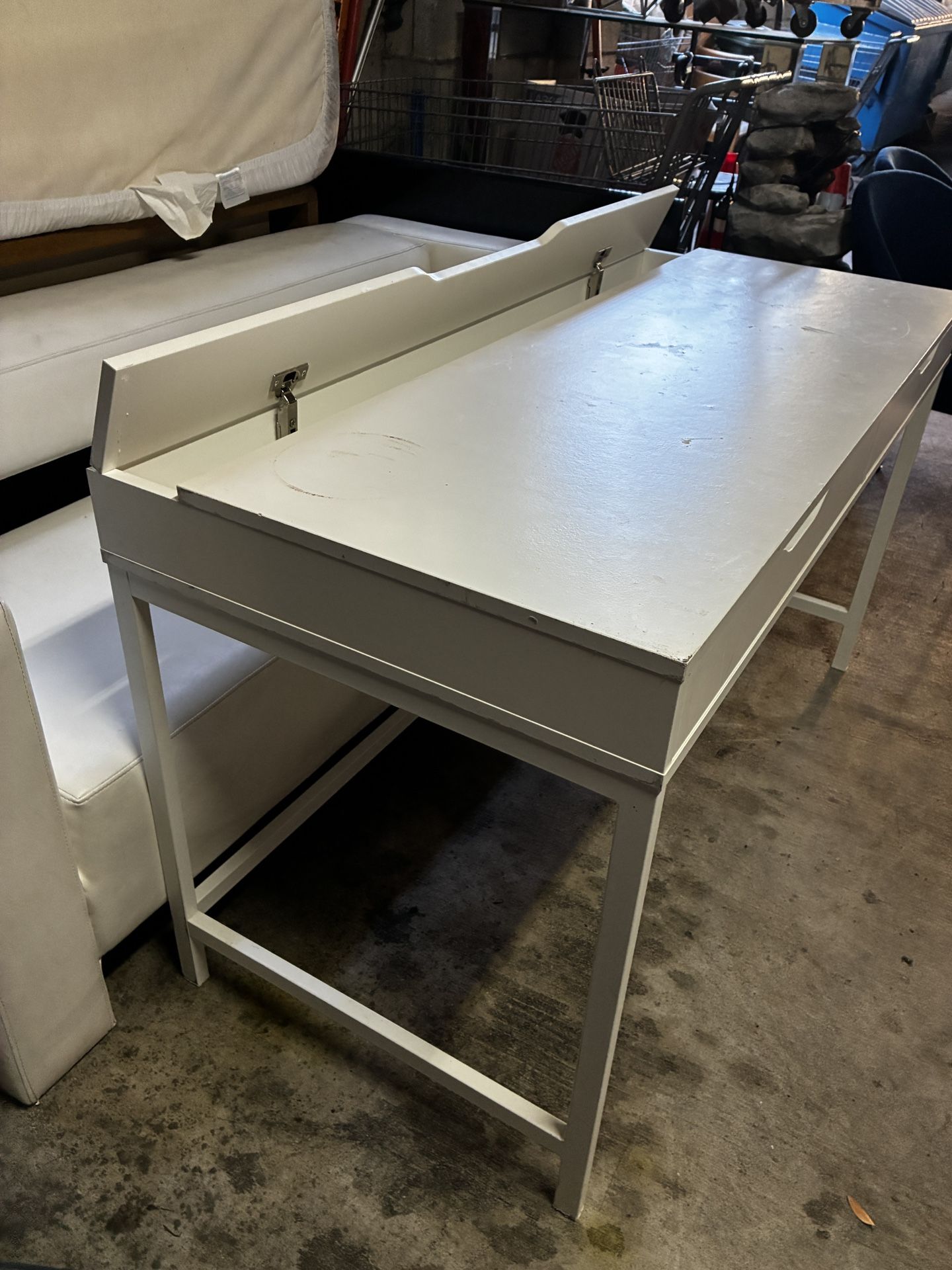 White IKEA Desk – Simple Modern Design – $100