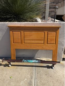 Bed frame and headboard oak. full size/double