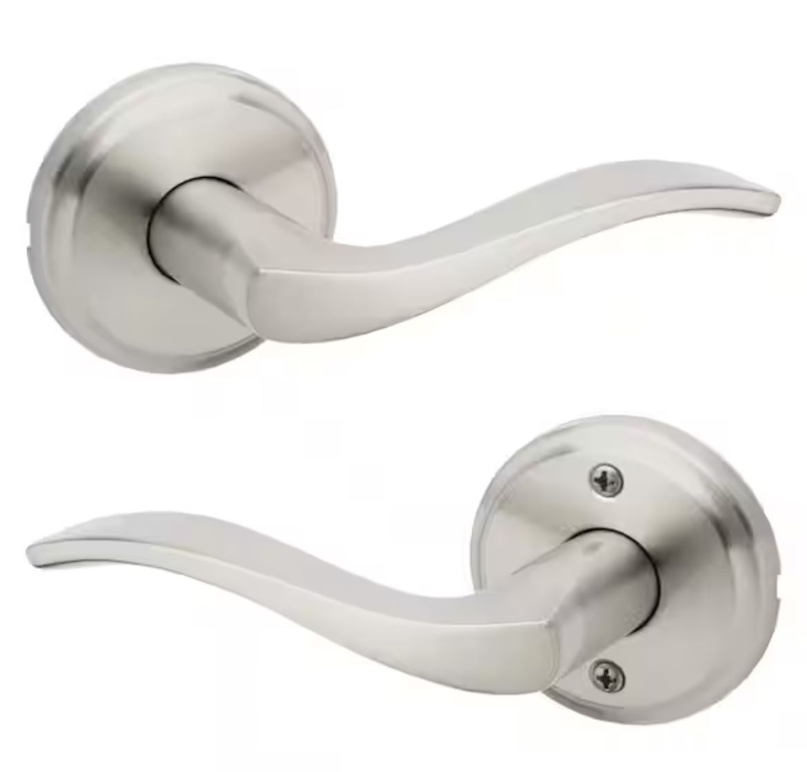 Kwikset Sedona Satin Nickel Reversible Round Wave Hall/Closet Door Handle @U9-205