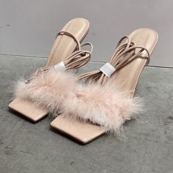 NEW Nude Feather Heels BONIA-04 | Clear Stiletto | Sizes 6–10 (US)