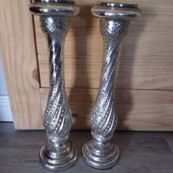 20 In Tall Metal Candle Holder Set