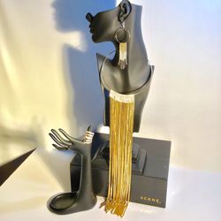 Gold & Rhinestone Necklace Set (New)