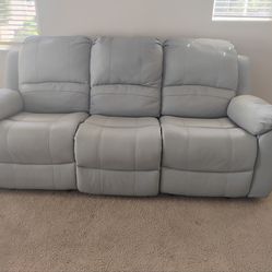 Genuine leather recliner couch