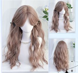 26 inch pink blonde wig