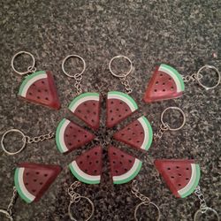Watermelon Slice Keychains Sm5& Lg6$ Each